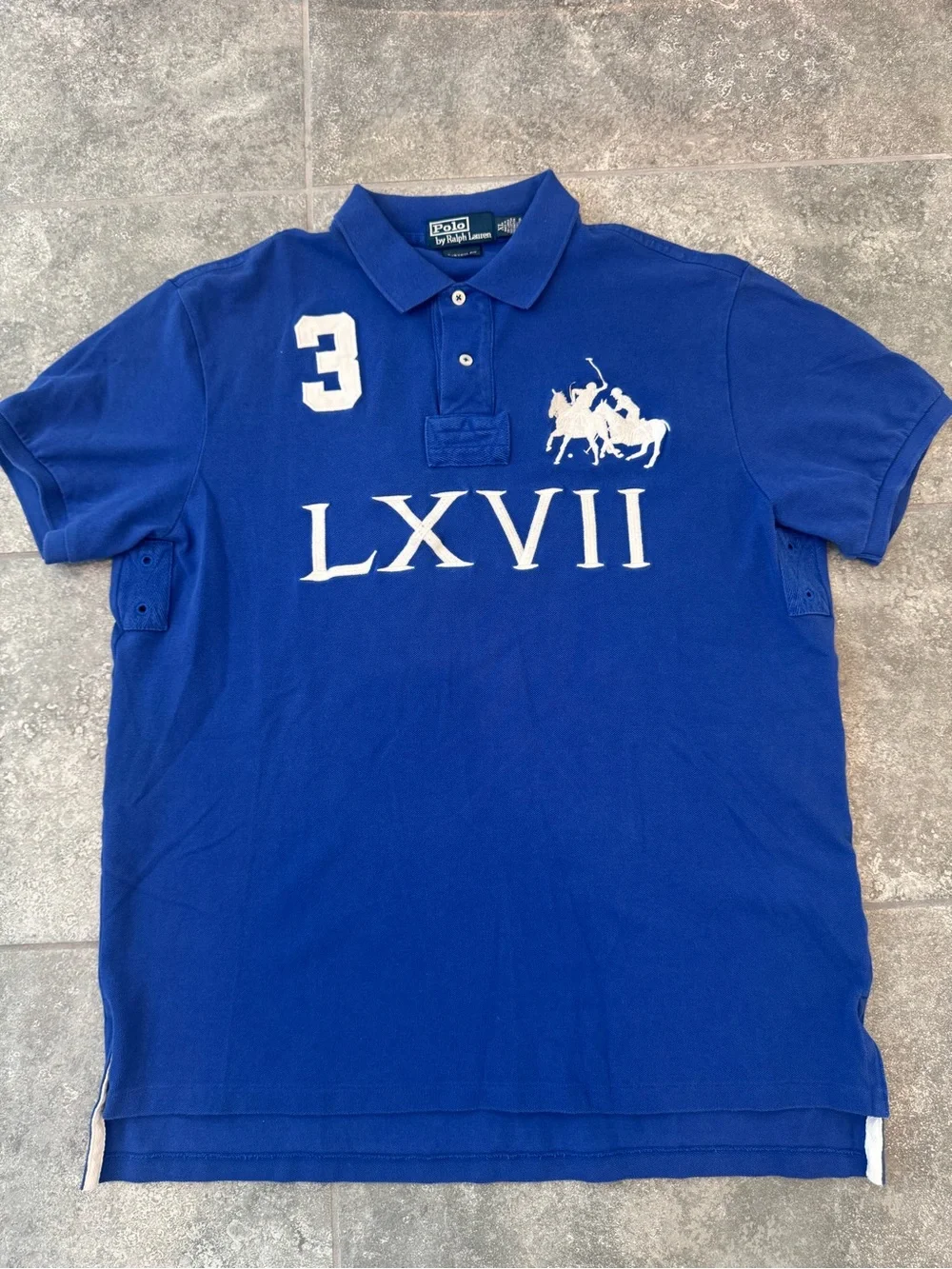 Polo Ralph Lauren big pony white blue LX VII polo custom fit men’s XL